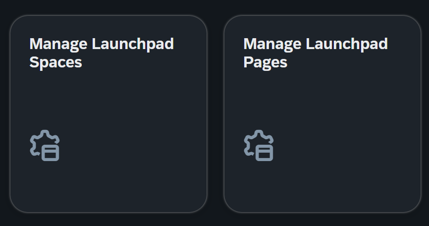 Tiles Manage Launchpad Spaces y Manage Launchpad Pages en el Fiori Launchpad